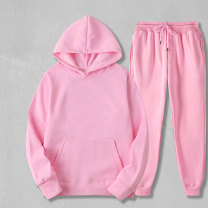 Ensemble de détente pour femmes 2-en-1 personnalisé avec logo imprimé, éco-responsable, comprenant un sweat à capuche zippé et un pantalon de jogging en polaire – Livraison rapide - Product Image 1