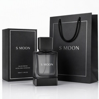 Flacon de parfum carré en verre noir de luxe en gros, 30 ml, 50 ml, 100 ml, rechargeable, flacon de parfum vide unique avec emballage