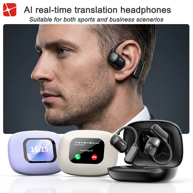 Smart Ai Translator Headphones Open Ear Ows Wireless  Earbuds 7G Lightweight for Safe Driving Outdoor Workout