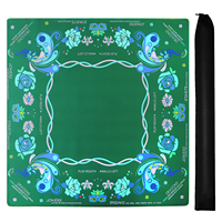 Tapete de Mahjong Plegable de Caucho Natural, Color Verde Oscuro, Estilo Americano de Lujo Moderno, Personalizable y Portátil para Entretenimiento de Póker
