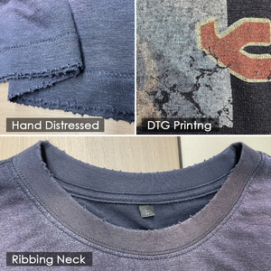 เสื้อยืดกราฟิกวินเทจทรงบ็อกซี่แบบสั่งทำพิเศษ ผ้าคอตตอนหนา 210GSM ทรงโอเวอร์ไซส์ สไตล์สตรีทแวร์สำหรับผู้ชาย รับผลิตแบบ OEM ODM - Product Image 2
