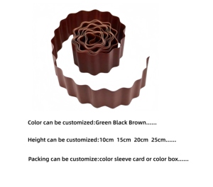 HUGELEAF Flexible PE Corrugated Plastic Lawn Edging Roll Path Garden Grass <b>Flower</b> Border for DIY - Product Image 3