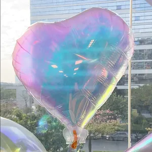 Neue Fantasy-Stil Atmosphäre Party Luft Helium Herz Ballon Regenbogen Farben Globus Liebe Valentinstag Ballons Folie Herz Ballons