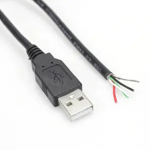 Cable USB para cable abierto, conector usb 2,0 tipo A macho 2527, fabricado personalizado