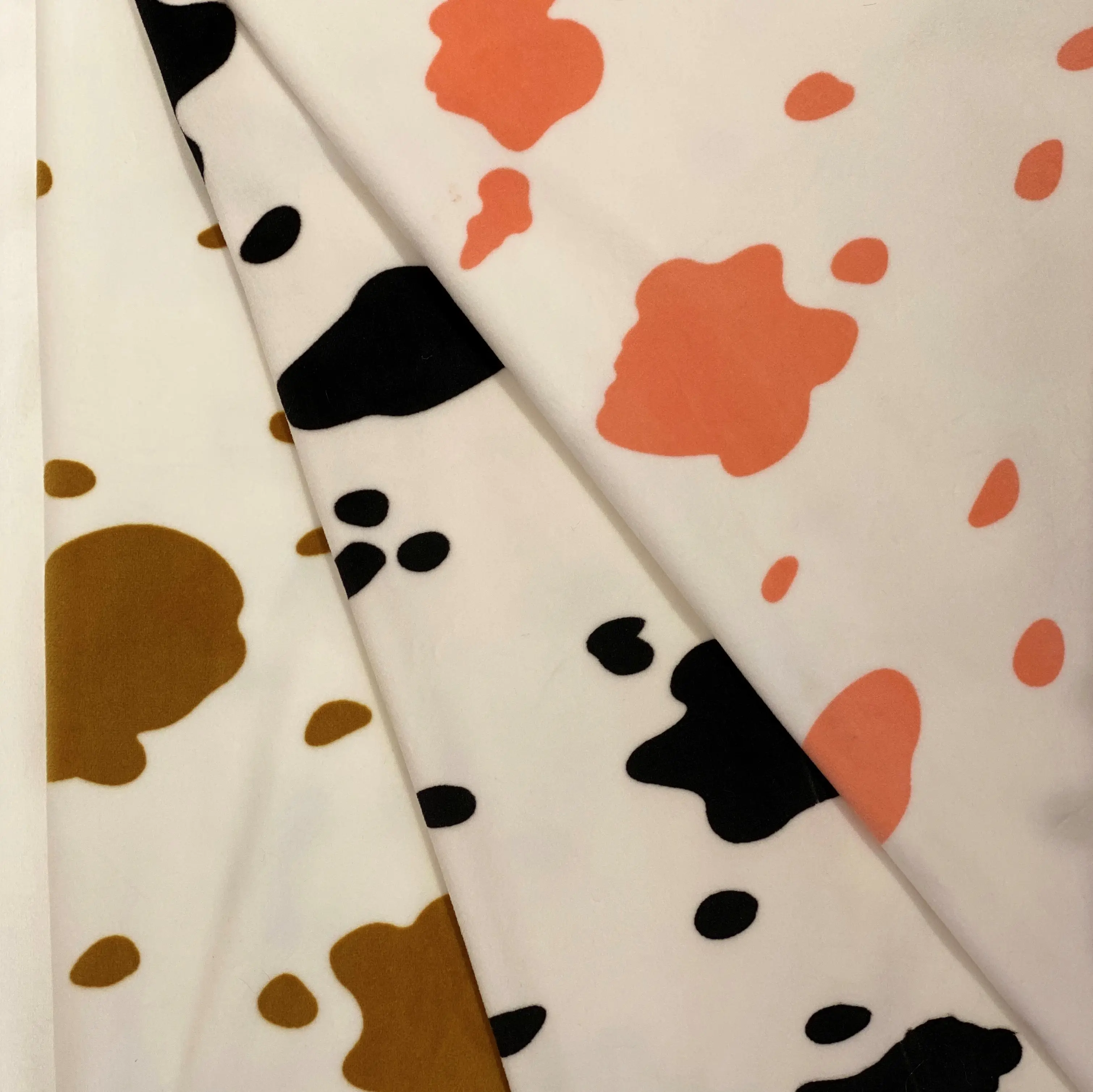 95% Polyester 5% Spandex Printed Fabric 4 Way Stretch Fabric Cow Pattern For Toys Home Textiles