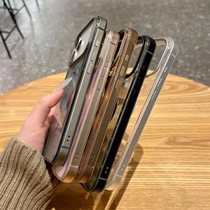 Étui de téléphone magnétique transparent de luxe pour iPhone 17 air 16 15 14 Plus 13 Pro Max, coque de téléphone transparente antichoc, coque arrière de téléphone portable - Product Image 3
