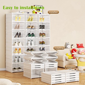 Có thể gập lại Giày Rack tổ chức 6-tier-no-lắp ráp, nhỏ gọn có thể gập lại và tiết kiệm không gian gấp Giày giá đóng mở hộp lưu trữ - Product Image 3