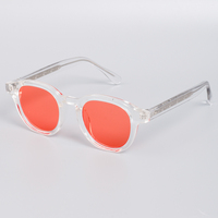 Gafas Redondas Vintage Finewell 28039 con Protección Anti Luz Azul, Lentes Amarillas y Rojas, Montura Transparente, Gafas Ópticas Retro para Hombre y Mujer