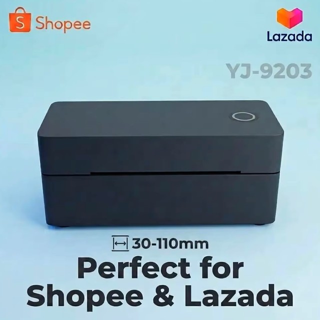 YUANAIDC YJ9203 4x6 Thermal Label Printer 30-110mm Width Shipping Label Maker USB for Shopee Lazada J&T Ninja Van CE FCC