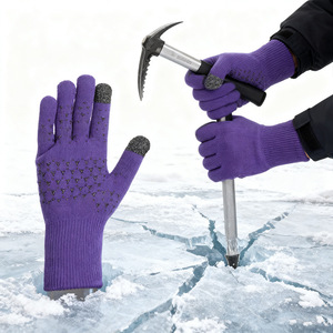 Stock Wholesale Outdoor Waterproof Three Layer Warm Knitted Touch Screen Gloves Leakproof Breathable For Skiing <b>Cycling</b> Fishing - Product Image 4