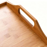 Ensemble de 3 plateaux de service en bambou écologiques, rectangulaires, durables, en bois, pour le café, les fruits, la vaisselle