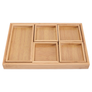 Bandeja de té de bambú Oogishido con compartimento para té y aperitivos, juego de servicio portátil para la ceremonia del té - Product Image 5