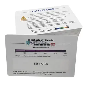 Termómetro de temperatura de plástico con impresión personalizada, tarjeta de prueba Uv, indicador de intensidad, Sensor, gran oferta