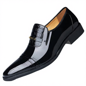 Chaussures habillées formelles de luxe pour homme, en cuir PU solide, à bout fermé, à enfiler, très vendues, de haute qualité - Product Image 4