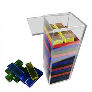 Jeu d'empilage en acrylique Montessori, blocs de construction colorés, jouets éducatifs pour enfants, style <span class=keywords><strong>Jenga</strong></span>, tour à bascule - Product Image 2