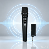Microphone sans fil Aidi Audio 2.4G, 1 émetteur, 1 récepteur, plug and play, micro pour scène, mariage, enregistrement, diffusion en direct