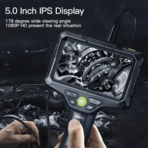 Fabrika OEM ODM satış endüstriyel 5m sert Borescope muayene aracı 2MP 5 inç IPS ekran 8LED fotoğraf <span class=keywords><strong>Video</strong></span> 8mm kamera endoskop