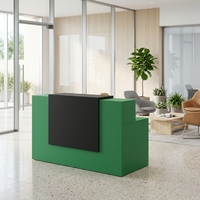Comptoir de réception moderne en cuir blanc avec armoire de rangement, comptoir carré pour salon de manucure, design épuré pour bureau et salon