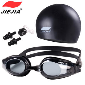 Gafas de natación Jiejia con tapa de silicona antivaho de alta definición para adultos, ajuste universal, lente de PC Opt1003 - Product Image 2