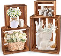Set 5 Stuks Opbergmanden Huisdecoratie Houten Doos Vruchten Collectie Bamboe Mandenmakerij Houten Lat Opbergbak