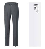 Pantalon de Costume Homme Bleu Marine Tissu Sergé Extensible Poids Moyen Coupe Slim Formel Business Bureau