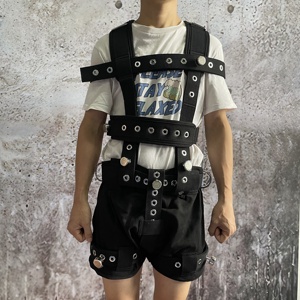 Ensemble de Bretelles de Contention Noires Verrouillables pour le Haut du Corps, avec Shorts Anti-Démontage et Verrous Magnétiques, pour Patients, Soins Médicaux et Asile, ABDL - Product Image 2
