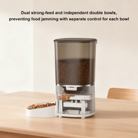 Distributeur automatique de nourriture pour animaux de compagnie 8L double compartiment, double alimentation, caméra HD intelligente, avec plusieurs bols pour chats et chiens multiples - Vente en gros