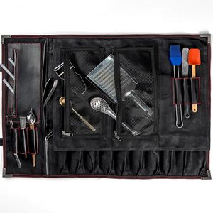 Free sample Kichen Culinary Storage Bag <b>Waxed</b> <b>Canvas</b> Knives Carrying Bag Travel Portable Hunting Knife Bag Roll Chef Case - Product Image 2