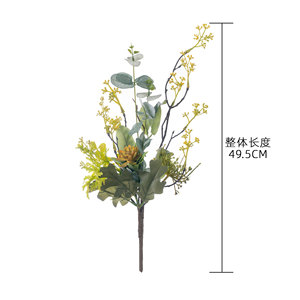 Fleurs artificielles CallaFloral, jaunes, en plastique, branche unique, décoration intérieure, arrangement de mariage - Product Image 4