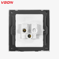 VBQN Fabrication en gros nouveau design 86 panneau 10a 1 Gang 1 voie Gery Pc interrupteurs d'éclairage mural