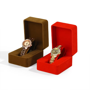 Red wholesales high-end PU leather watch <b>boxes</b>, flip style watch displays, <b>storage</b> <b>boxes</b>, pillows - Product Image 6