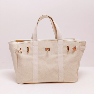 Large Capacity Canvas Boat Tote Bag Women Shoulder Handbag Multiple Colors Work Travel Beach Gold Lock Canvas Boatkin Tote Bags - Product Image 3