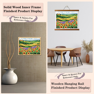 Kit de Peinture Diamant Paysage Tournesols avec Cadre, Perles Rondes, Décoration Artistique DIY Imprimée, Forme Rectangulaire 43x54cm - Product Image 5