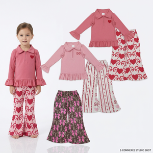 Baby <b>Girls</b> Embroidery Hearts Bows Stripes Valentine's Day Clothes <b>Set</b> - Product Image 4