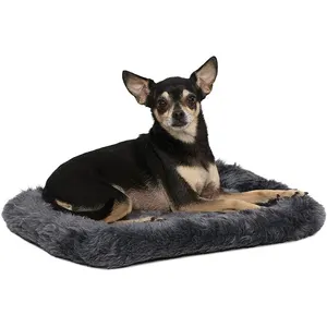 Toptan üretici yumuşak lüks peluş Pet yatak kedi köpek yatağı rahat Bolster ile