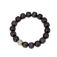 Perles en ébène de style vintage entièrement sculptées