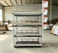 Cage à poulets à 2 portes, 3 couches, avec fil de 2,0 mm, capacité 60 oiseaux, résistance standard