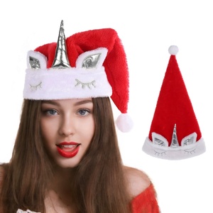 Decorazioni natalizie Golden e argento unicorno cappelli di natale accessori di <span class=keywords><strong>abbigliamento</strong></span> costumi oggetti di scena vecchi cappelli - Product Image 1
