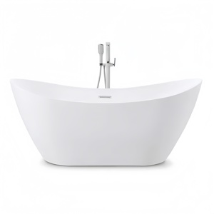 Baignoire autoportante moderne en acrylique de 170 cm, grande baignoire de trempage empilable pour salle de <span class=keywords><strong>bain</strong></span> - Product Image 1