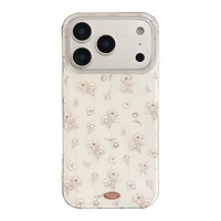 Coque de téléphone pour iPhone 17 Pro Max, 16, 15, 13, 14, style rétro floral, résistante aux chutes, tempérament doux, style Ins