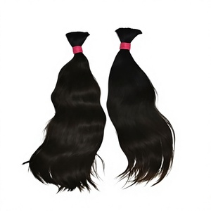 Cheveux indiens naturels noirs ondulés en vrac, extensions de cheveux humains Remy non traités pour tressage - Product Image 4