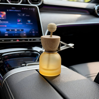 Diffuseur de parfum pour voiture en verre transparent en forme de balle givrée colorée, avec bouchon à vis, 10 ml