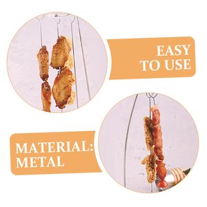 Stainless Steel Thickened <strong>BBQ</strong> Skewer Hanging <strong>Rack</strong> Vertical <strong>Lamb</strong> Kebab Skewer Holder Creative Barbecue Needle Stand - Product Image 3