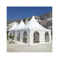 Tente de réception pagode à haute tige en aluminium pour 100 personnes, idéale pour les événements en plein air