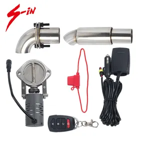 Easy install shank style electric exhaust valve cutout variable exhaust with voice muffler 4 keys ABCD remote