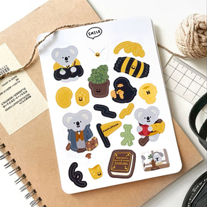 <span class=keywords><strong>Feuille</strong></span> d'autocollants décoratifs personnalisés <span class=keywords><strong>A4</strong></span> A6 brillants découpés à la forme, motif dessin animé mignon, en vinyle transparent imperméable - Product Image 3