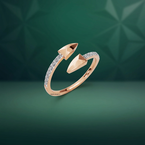 Anillo Abierto de Moda con Flecha Geométrica y Diamante Cultivado en Laboratorio para Mujer, Anillo de Compromiso o Aniversario en Oro de 10K, 14K, 18K, Plata 925, 935 - Product Image 2