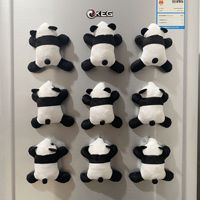 Ours Panda fait à la main dessin animé Super doux tissu couture peluche Animal mignon créatif réfrigérateur aimant autocollant nouveauté cadeaux