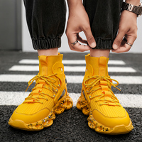 Chaussures de sport montantes tendance 2025 pour homme, respirantes, réfléchissantes, rehaussantes, en maille, antidérapantes