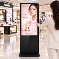 Écran LCD sur pied de 43 pouces pour intérieur, Full HD, haute luminosité 700 nit, signalisation numérique Android pour utilisation commerciale 24h/24, 7j/7